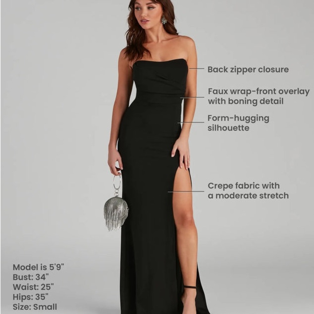 Windsor Black Strapless Dress - Picture 3 of 6